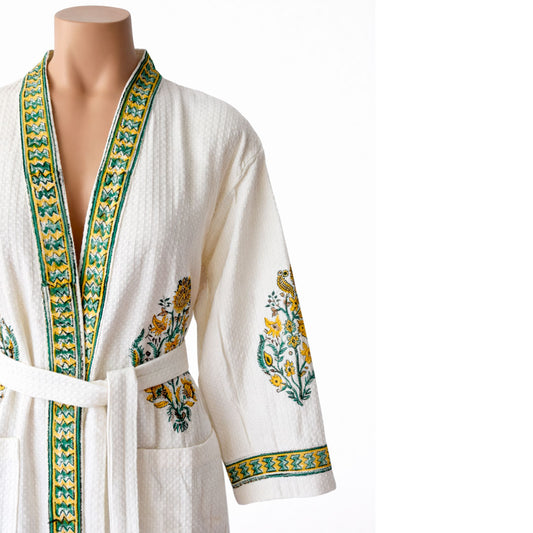 Bathrobe Sol Floral Amarillo