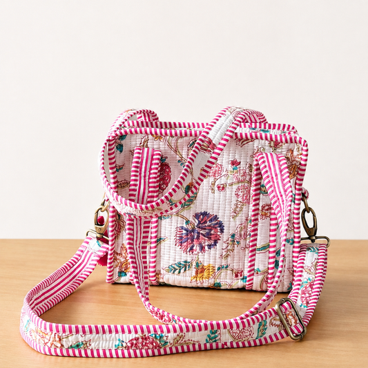 Mini Tote Flores Silvestres con cierre