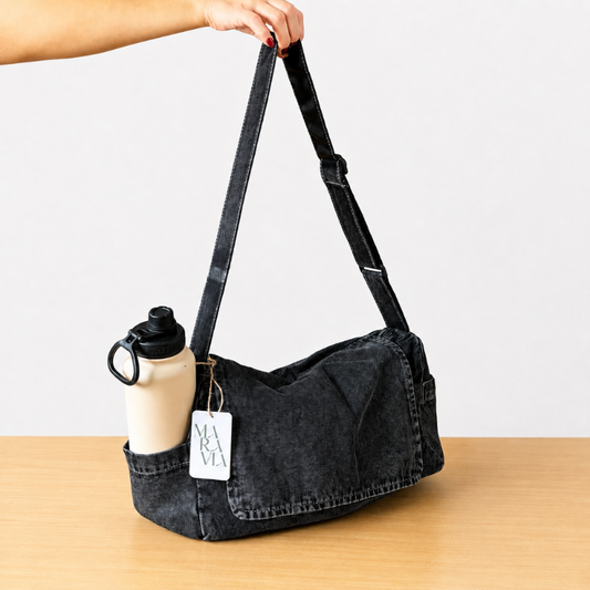 Denim Black Bag