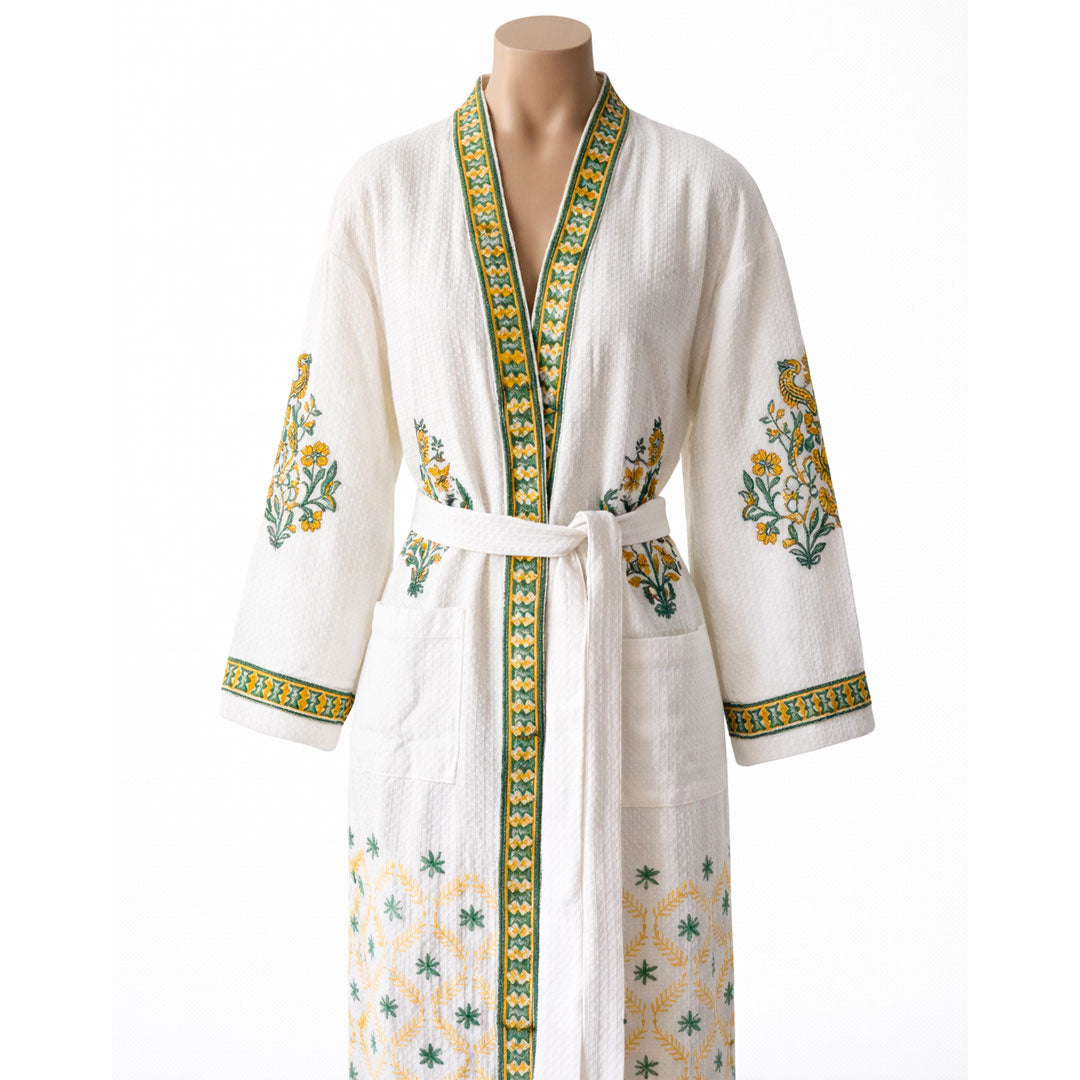 Bathrobe Sol Floral Amarillo
