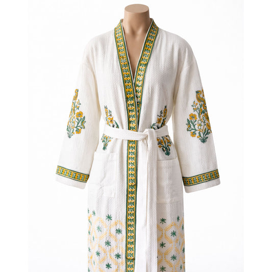 Bathrobe Sol Floral Amarillo