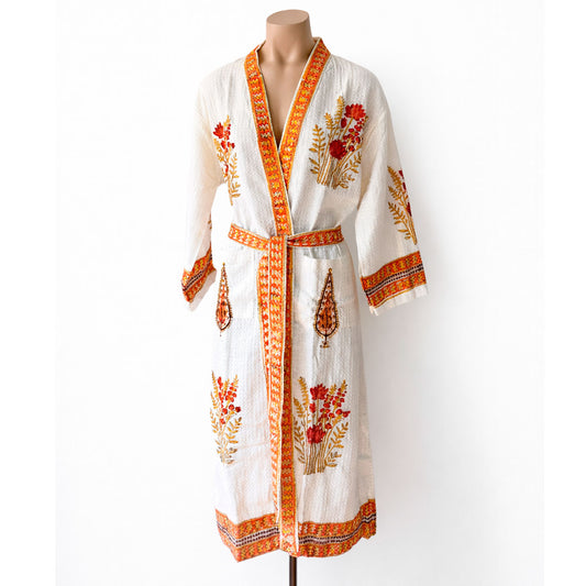 Bathrobe Casa Floral Naranja