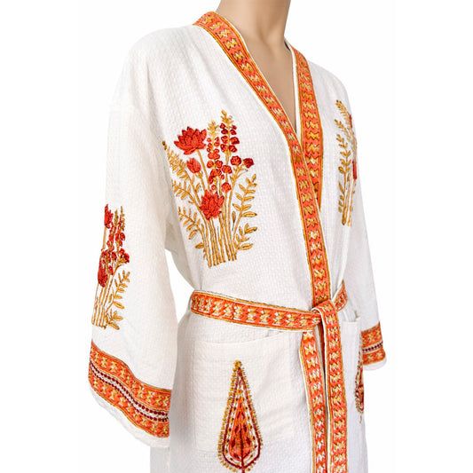 Bathrobe Casa Floral Naranja