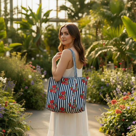 Tote Fresas - Chica jardín hombro